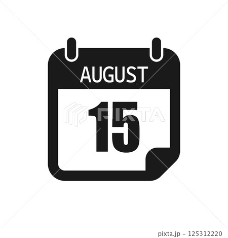 Vector icon page day calendar - 15 August month 125312220