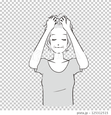 A woman giving a thorough scalp massage 125312515