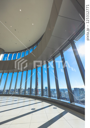 Modern Glass Observation Deck Overlooking City, Azabudai Hills Dec 9 2024 125312771