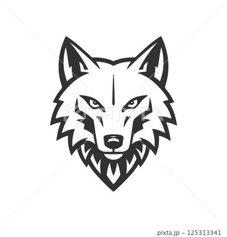 Wolf head. Design element for sport team logo, emblem, badge, mascot. Wolf head. Design element for sport team logo, emblem, badge, mascot. 125313341