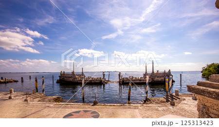 exteriors of Villa Vizcaya, Miami, Florida, usa exteriors of Villa Vizcaya, Miami, Florida, usa 125313423