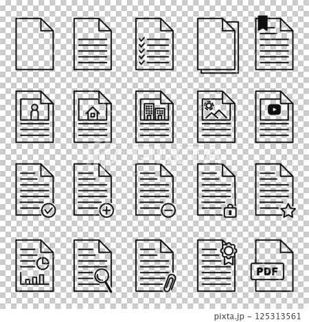 書類 ドキュメント インフォグラフィック セット データ ブラック 125313561