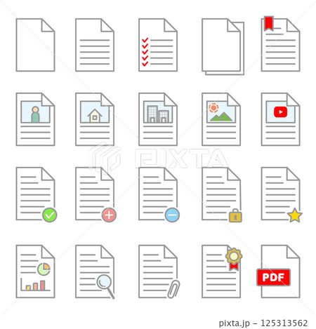書類 ドキュメント インフォグラフィック セット データ カラフル 125313562
