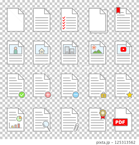 書類 ドキュメント インフォグラフィック セット データ カラフル 125313562