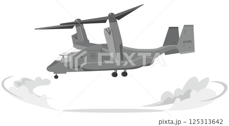 離陸するオスプレイのイメージイラスト 125313642
