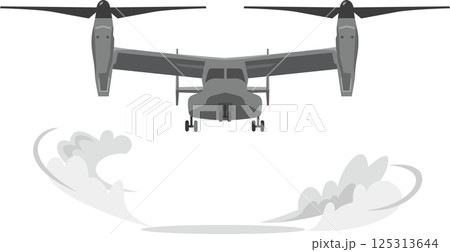 離陸するオスプレイのイメージイラスト 125313644