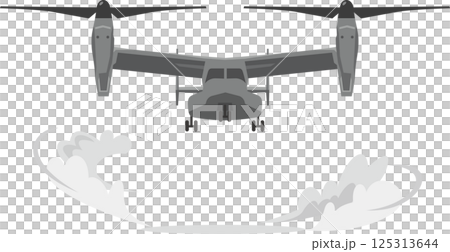 離陸するオスプレイのイメージイラスト 125313644