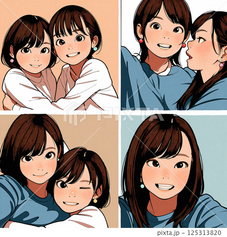 仲の良い母と娘 125313820