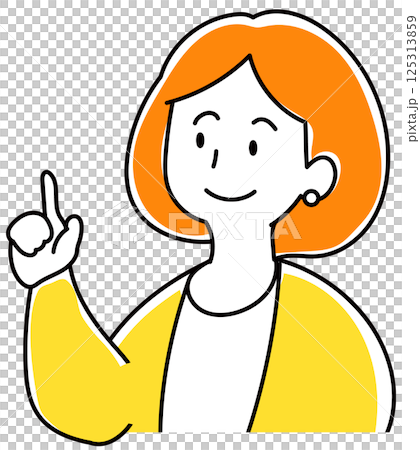辦公室女士指著的插圖 辦公室女士指著的插圖 125313859