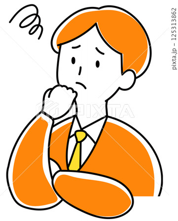 困っている/焦っている人　スーツの男性のイラスト 125313862