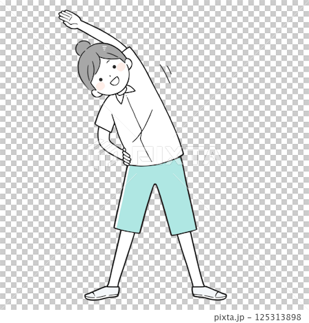 一位開朗的女人做廣播練習的插圖 125313898