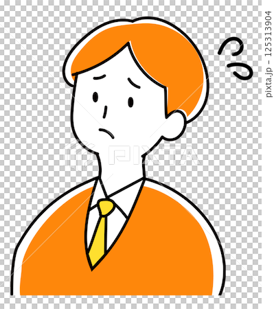 Illustration of a man in a suit who is in trouble/anxious Illustration of a man in a suit who is in trouble/anxious 125313904