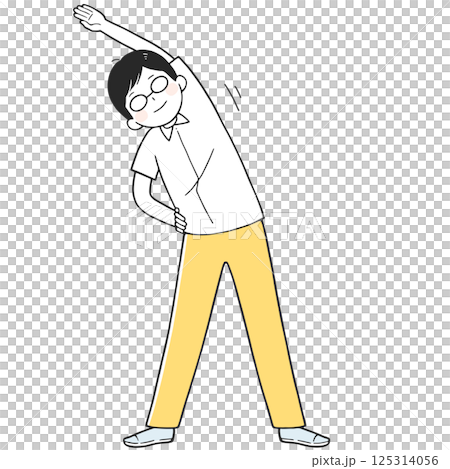 一位精力充沛的男子做廣播練習的插圖 一位精力充沛的男子做廣播練習的插圖 125314056