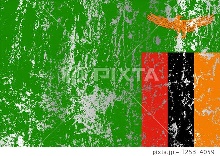 Zambia flag with grunge effect. 125314059