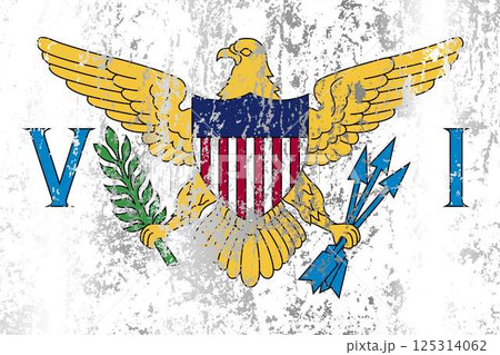 Virgin Islands flag with grunge effect. Virgin Islands flag with grunge effect. 125314062