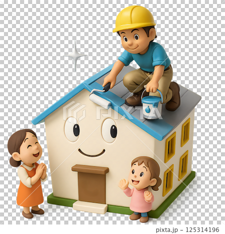 Roof renovation - painting 125314196