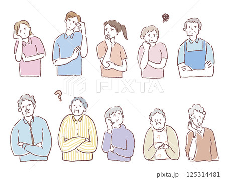 介護、福祉系のお仕事（困った顔の人たち） 125314481