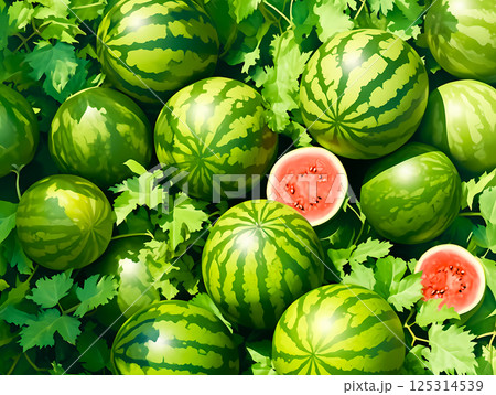 たくさんのスイカ たくさんのスイカ 125314539