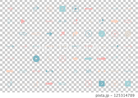 Simple arrow icon set Vector illustration Transparent background 125314789