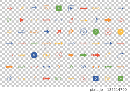 Simple arrow icon set Vector illustration Transparent background 125314790
