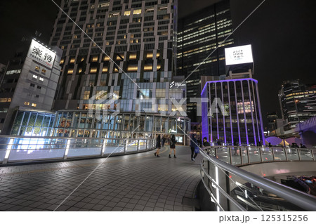 View of A Modern Urban Pedestrian Zone at Night, Tokyo Dec 7 2024 125315256