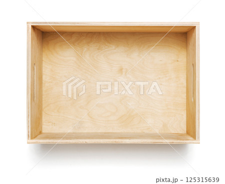 Wooden box top view Wooden box top view 125315639