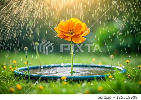 water sprinkler in watering can watering 125315909