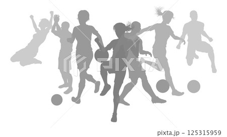 Soccer Football Players Silhouettes Soccer Football Players Silhouettes 125315959