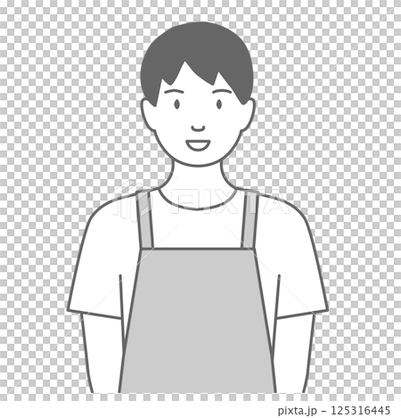 一名男子穿著圍裙面朝前方的插圖 125316445