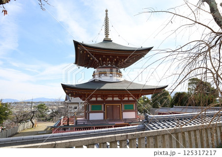 大阪府岸和田市久米田寺の境内にある多宝塔の風景 大阪府岸和田市久米田寺の境内にある多宝塔の風景 125317217