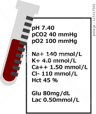 血液ガスのグラフィック素材イラスト 血液ガスのグラフィック素材イラスト 125317505
