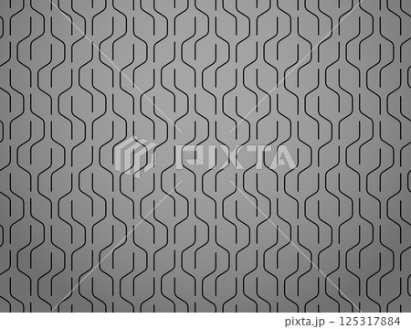 The geometric pattern with wavy lines. Seamless vector background. Gray and black texture. Simple lattice graphic design The geometric pattern with wavy lines. Seamless vector background. Gray and black texture. Simple lattice graphic design 125317884