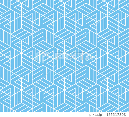 Abstract geometric pattern. A seamless vector background. White and blue ornament. Graphic modern pattern. Simple lattice graphic design 125317898