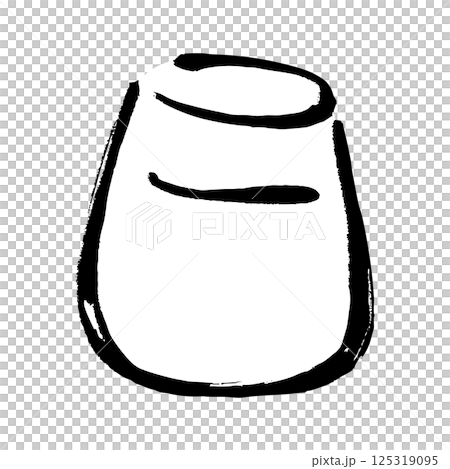 Hand-drawn illustration of a drink poured into a glass with a brush stroke 125319095