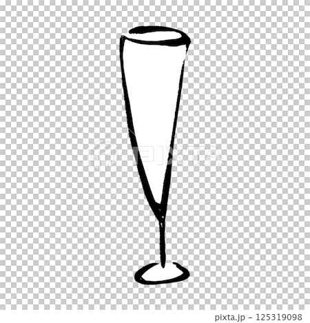 筆タッチのグラスの手描きイラスト 125319098