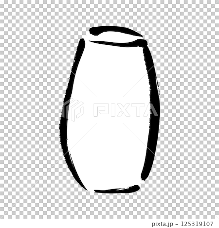 筆タッチのグラスの手描きイラスト 125319107