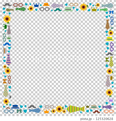 Tie, glasses and hat frames 125320628