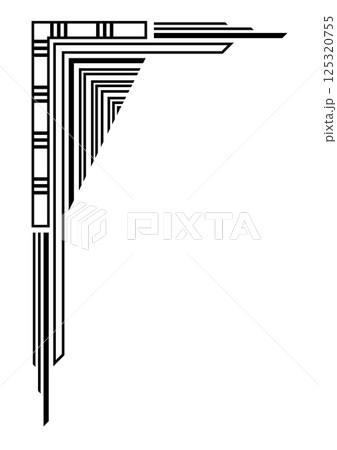 Corner in art nouveau style. Decorative geometric element. 125320755