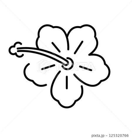 Illustration of hibiscus flower. Summer image for holiday or vacation. 125320766
