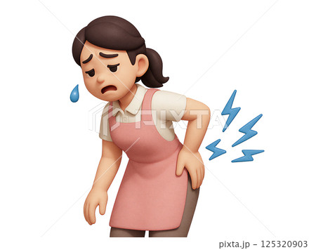 腰痛に苦しむ女性 腰痛に苦しむ女性 125320903