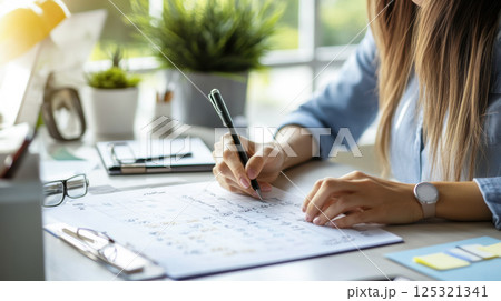Secretary checking scheduling appointment in...のイラスト素材 [125321341] - PIXTA