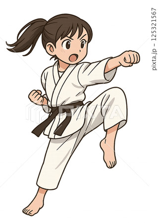 空手をする女子 空手をする女子 125321567