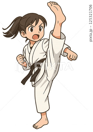 空手をする女子(ハイキック) 空手をする女子(ハイキック) 125321706