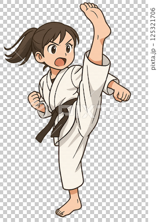 空手をする女子(ハイキック) 空手をする女子(ハイキック) 125321706