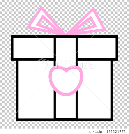 Two-color heart box icon 125321773