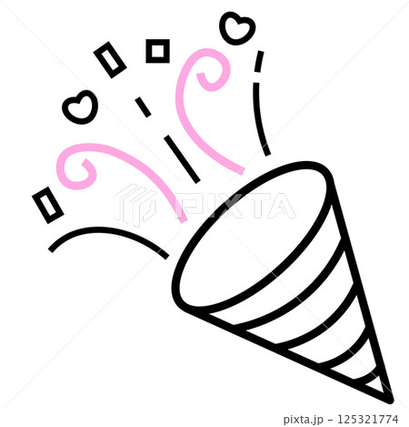 2色のクラッカーアイコン 125321774