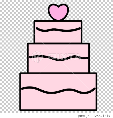 ピンクのウェディングケーキのアイコン 125321815