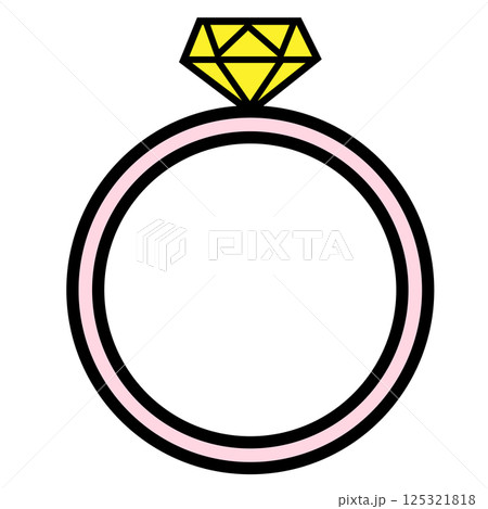 ピンクの指輪とダイヤのアイコン 125321818