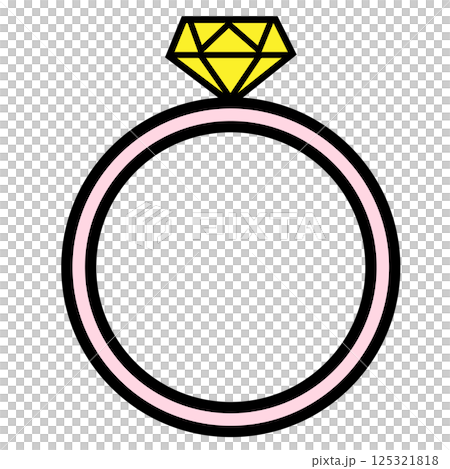 ピンクの指輪とダイヤのアイコン 125321818