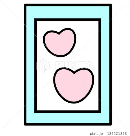青とピンクのハートのウェルカムボードのアイコン 125321838